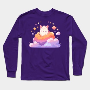 Cute Kawaii Dreamy Clouds Baby Llama Long Sleeve T-Shirt